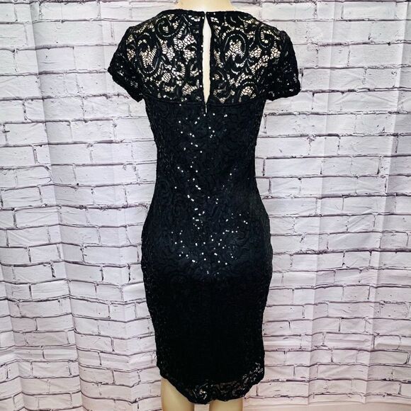 Marina Sequin Lace Cap Sleeve Sheath Dress - Picture 7 of 12